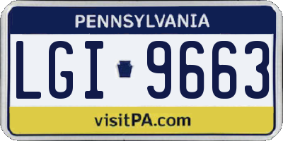 PA license plate LGI9663