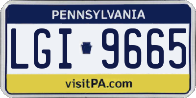 PA license plate LGI9665