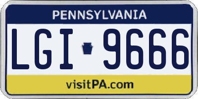 PA license plate LGI9666