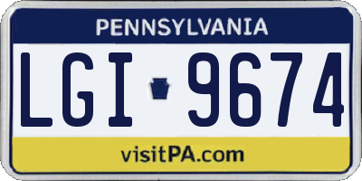 PA license plate LGI9674