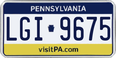 PA license plate LGI9675