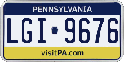 PA license plate LGI9676