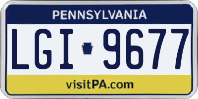 PA license plate LGI9677