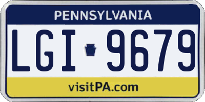 PA license plate LGI9679