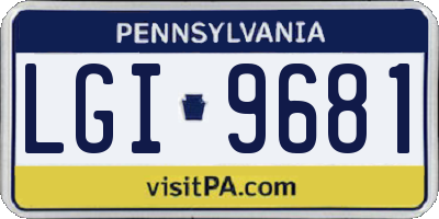 PA license plate LGI9681