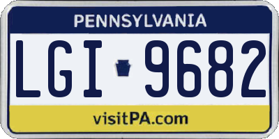 PA license plate LGI9682