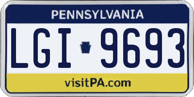 PA license plate LGI9693
