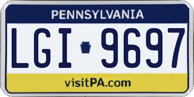 PA license plate LGI9697