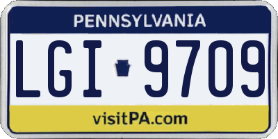 PA license plate LGI9709