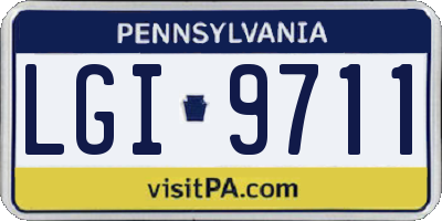 PA license plate LGI9711