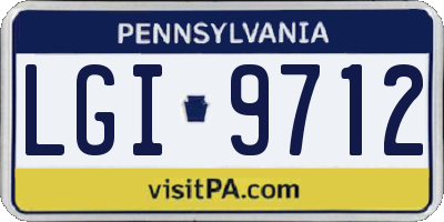 PA license plate LGI9712