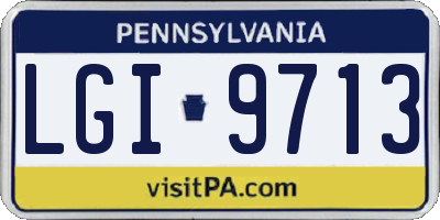PA license plate LGI9713