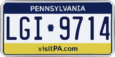 PA license plate LGI9714