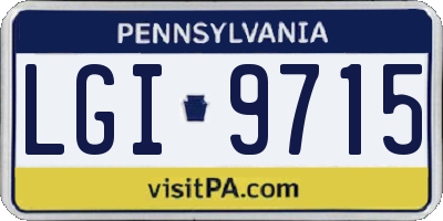 PA license plate LGI9715