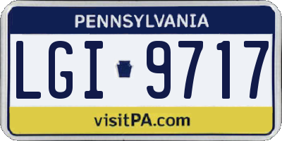 PA license plate LGI9717