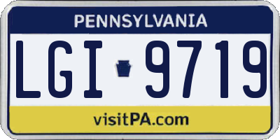 PA license plate LGI9719