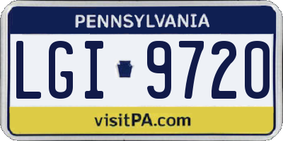 PA license plate LGI9720
