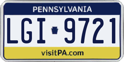 PA license plate LGI9721