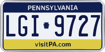 PA license plate LGI9727