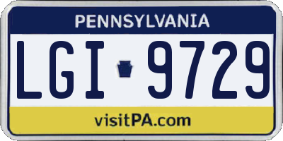 PA license plate LGI9729