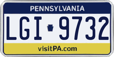 PA license plate LGI9732