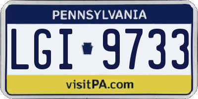 PA license plate LGI9733