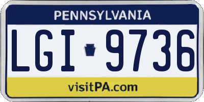 PA license plate LGI9736