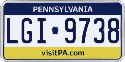 PA license plate LGI9738