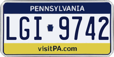 PA license plate LGI9742