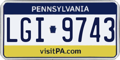 PA license plate LGI9743