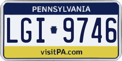 PA license plate LGI9746