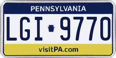 PA license plate LGI9770