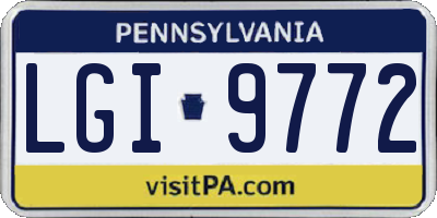 PA license plate LGI9772