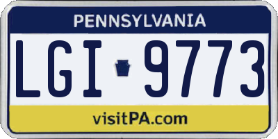 PA license plate LGI9773