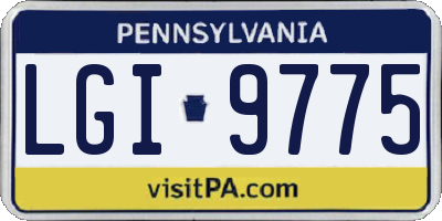 PA license plate LGI9775