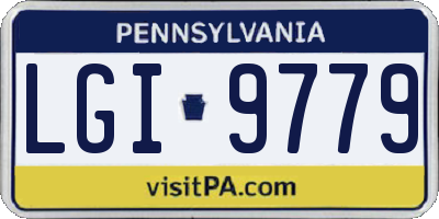 PA license plate LGI9779