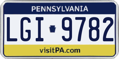 PA license plate LGI9782