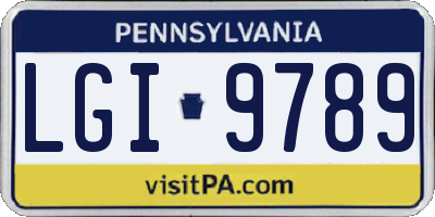 PA license plate LGI9789