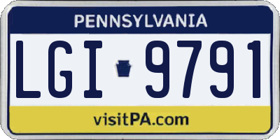 PA license plate LGI9791