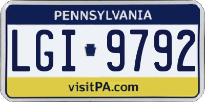 PA license plate LGI9792