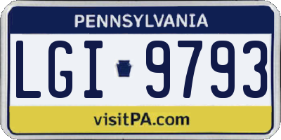 PA license plate LGI9793