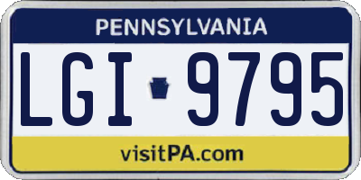 PA license plate LGI9795