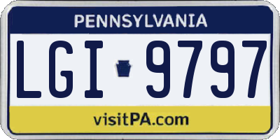 PA license plate LGI9797