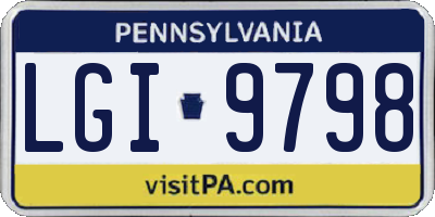 PA license plate LGI9798