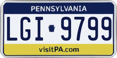 PA license plate LGI9799