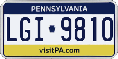 PA license plate LGI9810