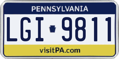 PA license plate LGI9811