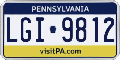 PA license plate LGI9812