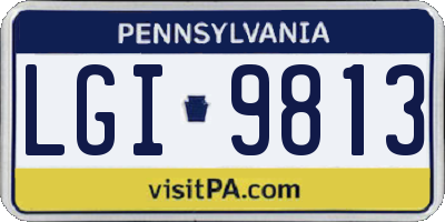 PA license plate LGI9813