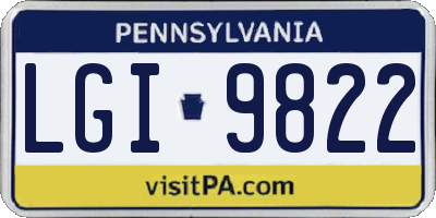 PA license plate LGI9822